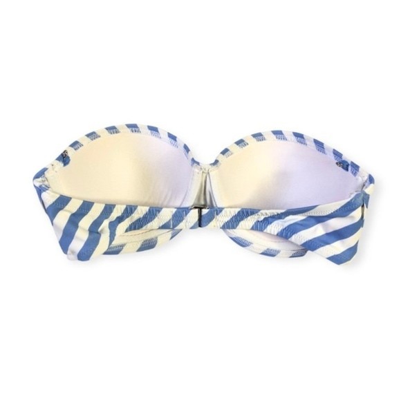 Victoria’s Secret Striped Padded Frilly Bandeau Bikini Top 34C - Picture 2 of 6